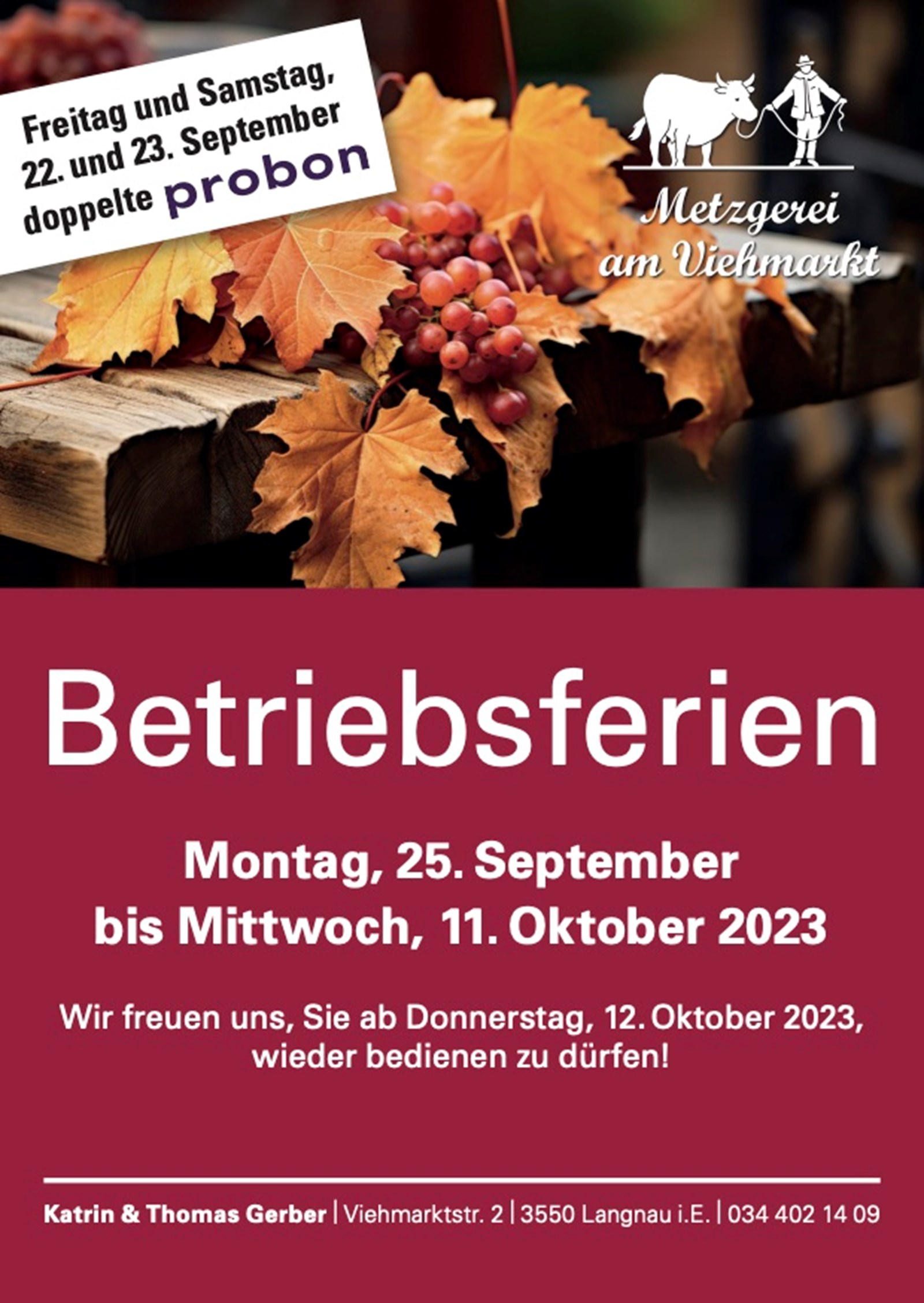 Flyer A6 Ferien Herbst 2023